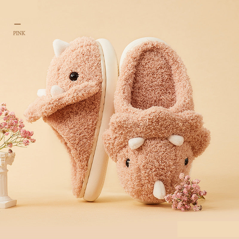 Fluffy Triceratops Slippers