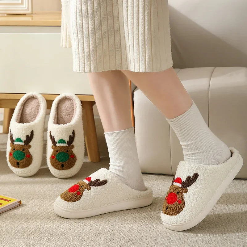 Fluffy Reindeer Slippers