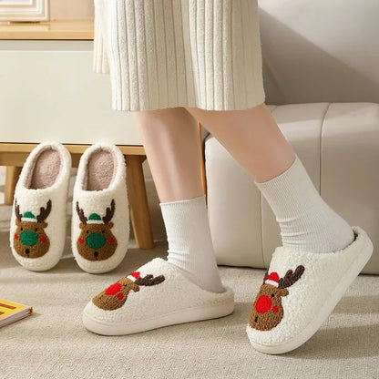 Fluffy Reindeer Slippers