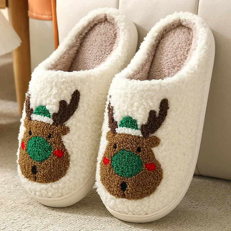 Fluffy Reindeer Slippers