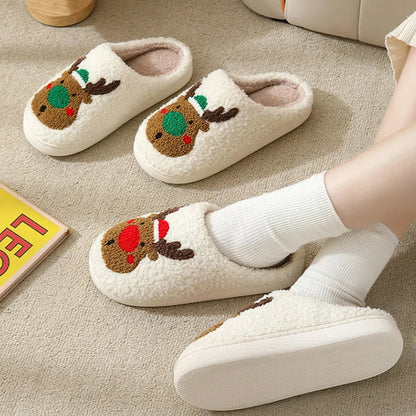 Fluffy Reindeer Slippers