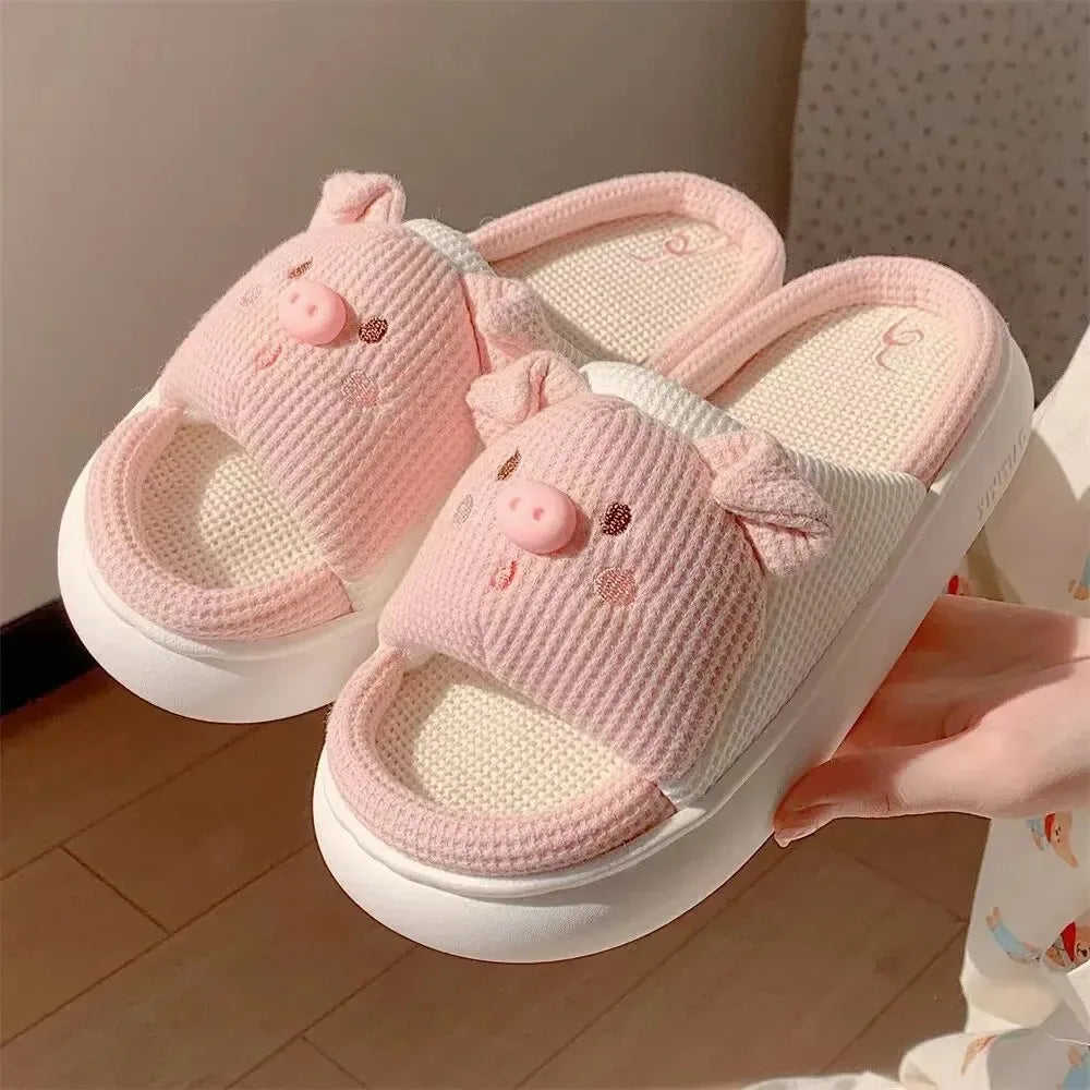 Soft Piggy Slippers | Plush Pig Animal Slippers for Adults & Kids ...