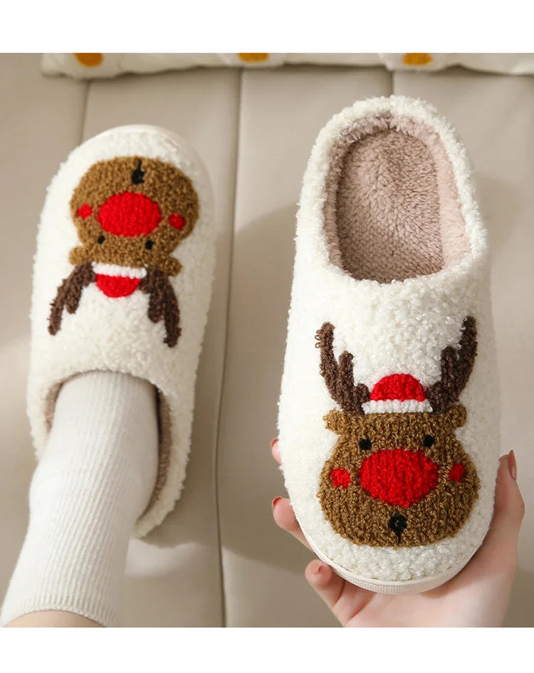 Fluffy Reindeer Slippers