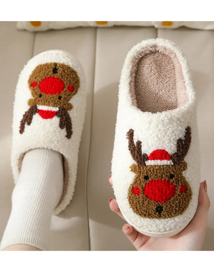 Fluffy Reindeer Slippers
