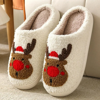 Fluffy Reindeer Slippers