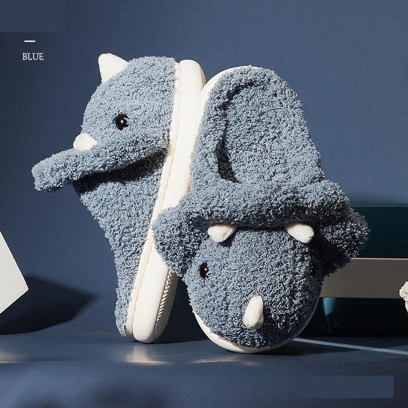 Fluffy Triceratops Slippers