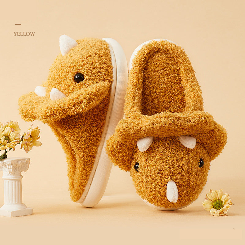 Fluffy Triceratops Slippers