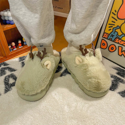 Fur Reindeer Slippers