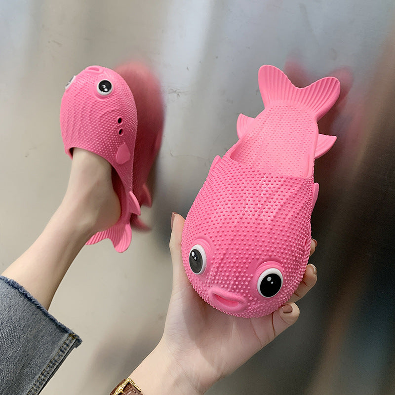 Colorful Pufferfish Slippers - Playful and Cozy Footwear with a Splash ...