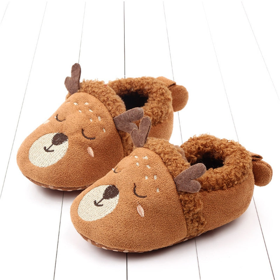 Cute Deer Themed Slippers for Babies | Soft and Cozy Baby Slippers ...