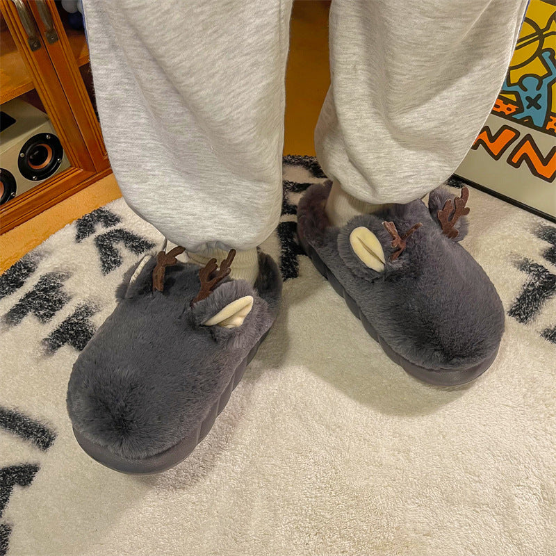 Fur Reindeer Slippers